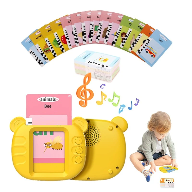 Bear Talking Flash Cards Learning Machine 112 Double Sided Cards Educational Toy For Kids 3 Years manufacturers